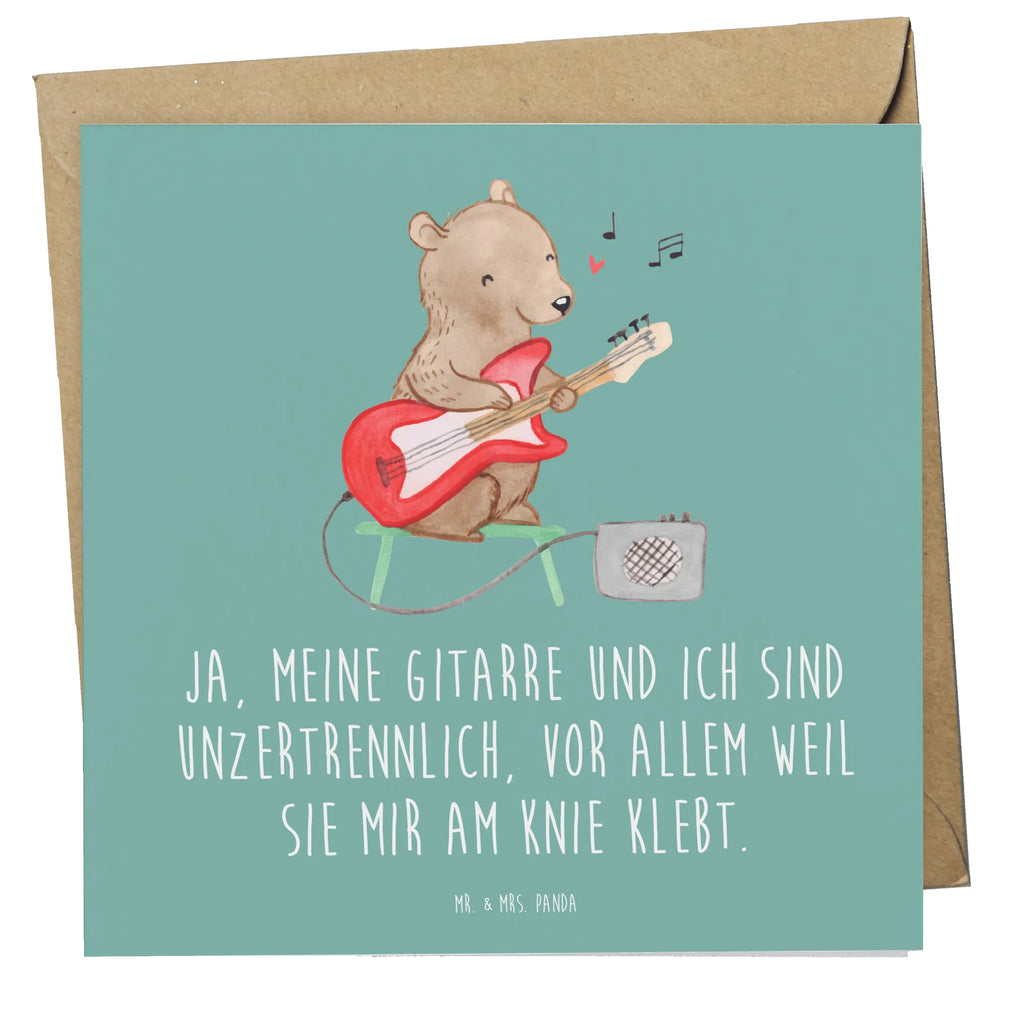 Deluxe Card Ja, meine Gitarre und ich sind unzertrennlich, vor allem weil sie mir am Knie klebt. Glückwunschkarte, Klappkarte, Hochzeitskarte, Karte, Hochwertige Grußkarte, Geburtstagskarte, Grußkarte, Hochwertige Klappkarte, Einladungskarte, Instrumente, Geschenke Musiker, Musikliebhaber