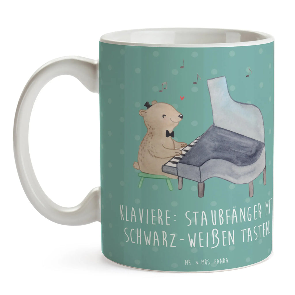Mug Klaviere: Staubfänger mit schwarz-weißen Tasten. Geschenktasse, Kaffeetasse, Tasse mit Zitaten, Tasse, Keramiktasse, Tasse mit Motiven, Teetasse, Bürotasse, Porzellantasse, Instrumente, Geschenke Musiker, Musikliebhaber