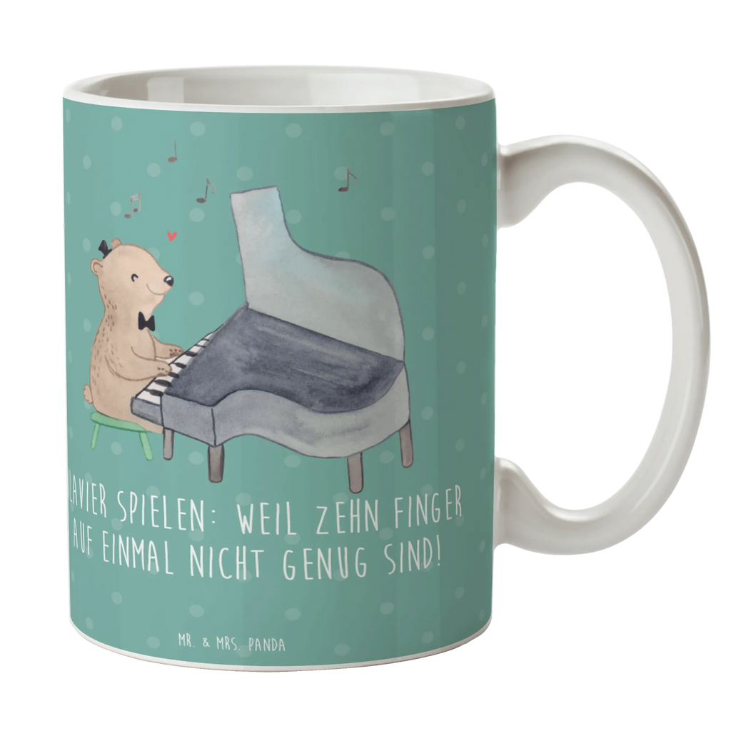 Mug Klavier spielen: Weil zehn Finger auf einmal nicht genug sind! Tasse mit Motiven, Porzellantasse, Tasse, Teetasse, Geschenktasse, Tasse mit Zitaten, Kaffeetasse, Keramiktasse, Bürotasse, Instrumente, Geschenke Musiker, Musikliebhaber