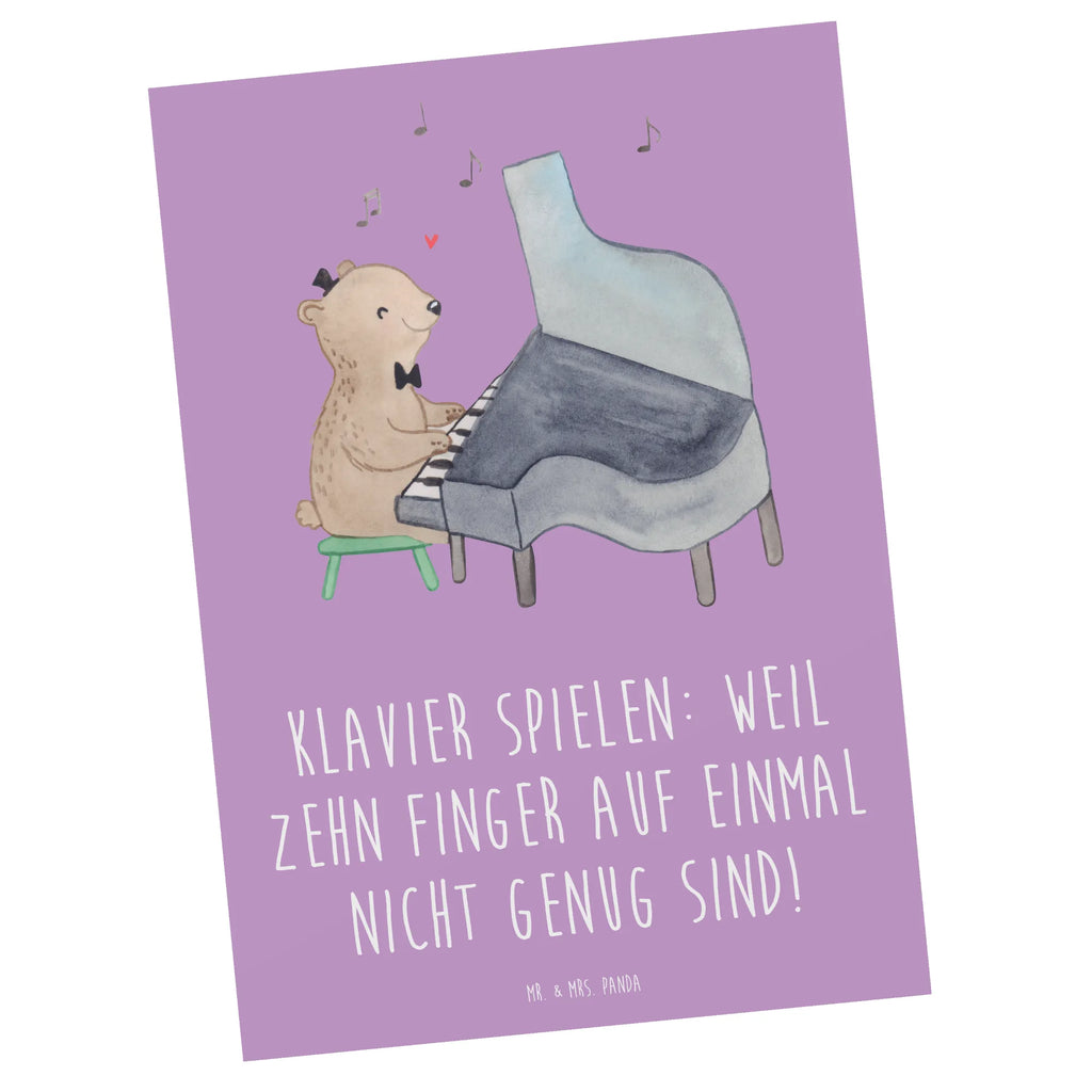 Postcard Klavier spielen: Weil zehn Finger auf einmal nicht genug sind! Karte, Postkarte, Einladung, Geschenkkarte, Geburtstagskarte, Grußkarte, Ansichtskarte, Ansichtskarten, Einladungskarte, Einladung Geburtstag, Dankeskarte, Einladungskarten Geburtstag, Instrumente, Geschenke Musiker, Musikliebhaber