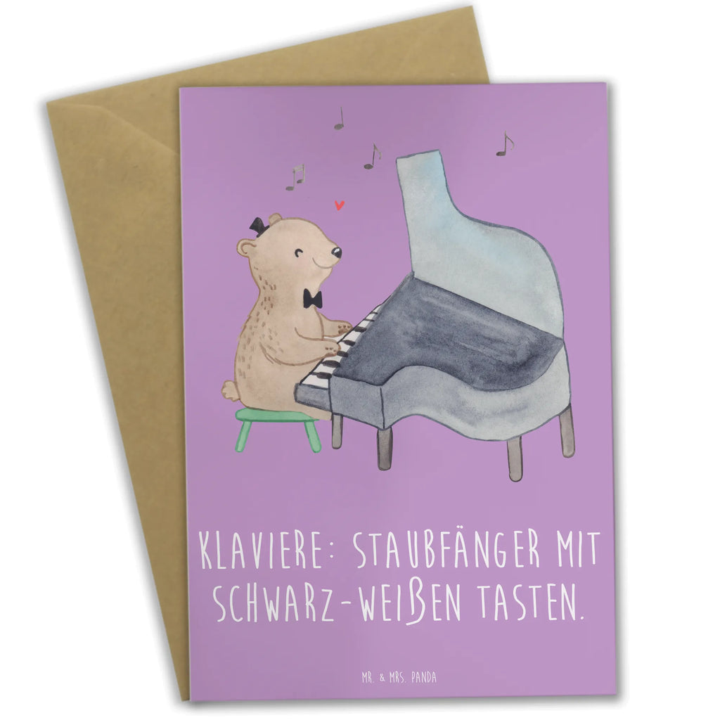 Greetings card Klaviere: Staubfänger mit schwarz-weißen Tasten. Ansichtskarten, Grußkarte, Glückwunschkarte, Klappkarte, Geburtstagskarte, Hochzeitskarte, Karte, Einladungskarte, Instrumente, Geschenke Musiker, Musikliebhaber