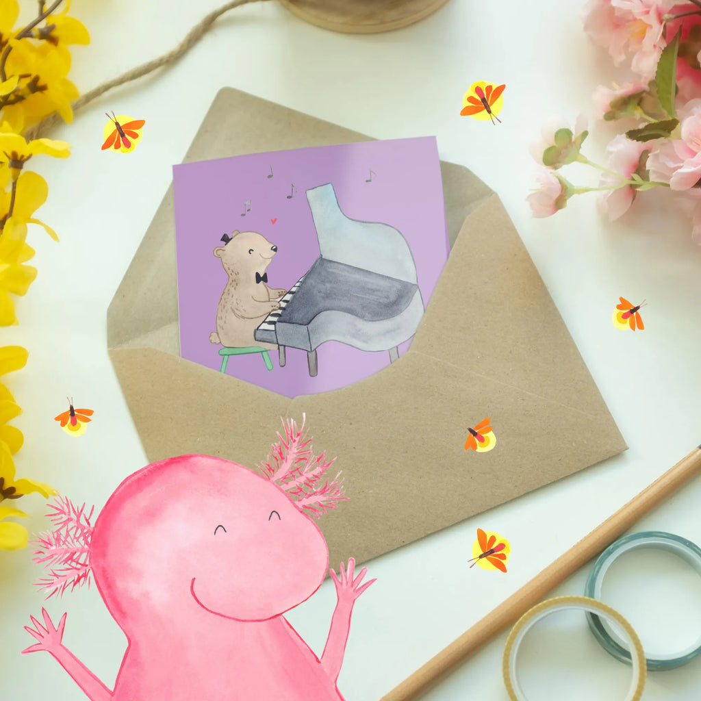 Greetings card Wer sagt, Klavierspielen sei leicht, hat noch nie versucht, mit dem Fuß das Pedal zu finden! Glückwunschkarte, Klappkarte, Grußkarte, Geburtstagskarte, Einladungskarte, Hochzeitskarte, Ansichtskarten, Karte, Instrumente, Geschenke Musiker, Musikliebhaber