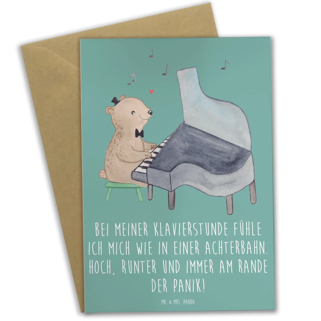Greetings card Bei meiner Klavierstunde fühle ich mich wie in einer Achterbahn. Hoch, runter und immer am Rande der Panik! Geburtstagskarte, Klappkarte, Ansichtskarten, Glückwunschkarte, Einladungskarte, Grußkarte, Hochzeitskarte, Karte, Instrumente, Geschenke Musiker, Musikliebhaber