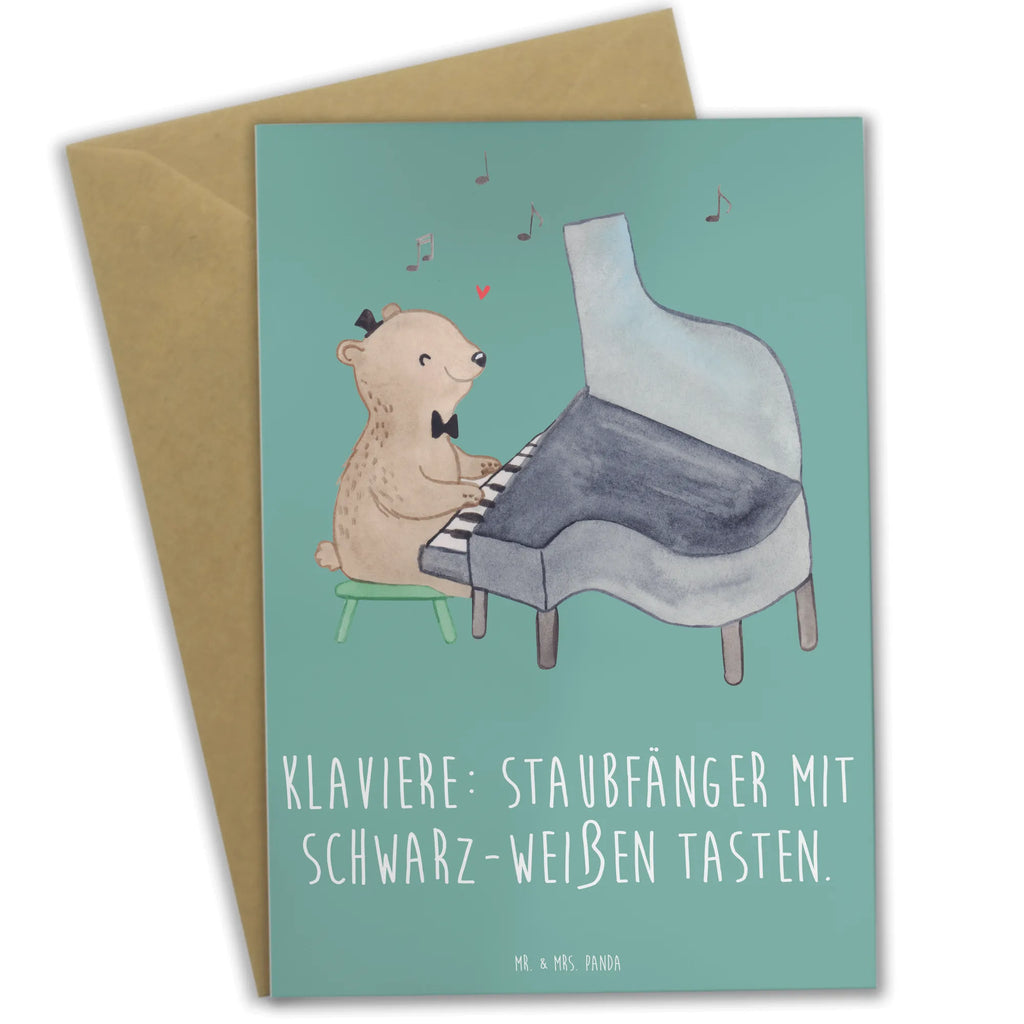 Greetings card Klaviere: Staubfänger mit schwarz-weißen Tasten. Ansichtskarten, Grußkarte, Glückwunschkarte, Klappkarte, Geburtstagskarte, Hochzeitskarte, Karte, Einladungskarte, Instrumente, Geschenke Musiker, Musikliebhaber