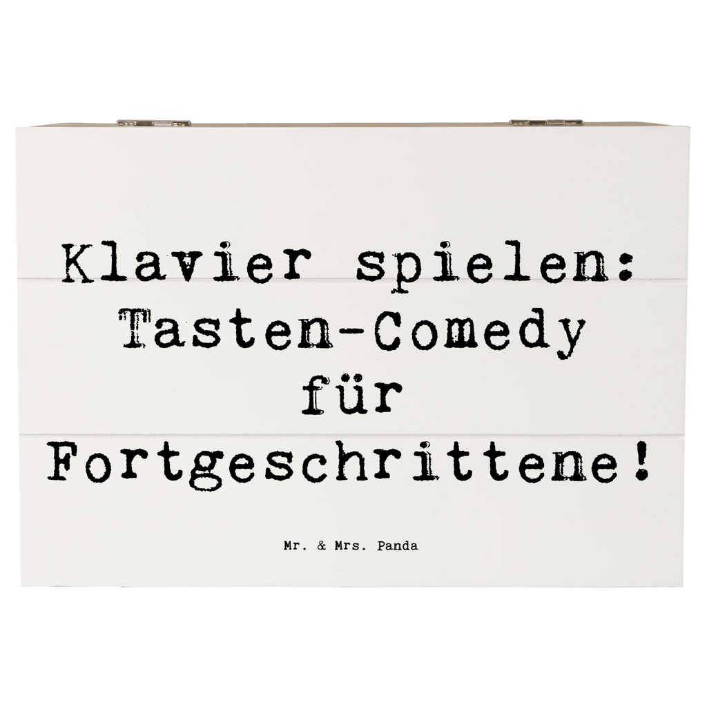 Wooden chest Saying Klavier spielen: Tasten-Comedy für Fortgeschrittene! Geschenkbox, XXL, Schatzkiste, Erinnerungskiste, Erinnerungsbox, Kiste, Aufbewahrungsbox, Schatulle, Holzkiste, Dekokiste, Truhe, Geschenkdose, Instrumente, Geschenke Musiker, Musikliebhaber