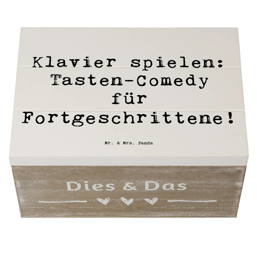Wooden chest Saying Klavier spielen: Tasten-Comedy für Fortgeschrittene! Geschenkbox, XXL, Schatzkiste, Erinnerungskiste, Erinnerungsbox, Kiste, Aufbewahrungsbox, Schatulle, Holzkiste, Dekokiste, Truhe, Geschenkdose, Instrumente, Geschenke Musiker, Musikliebhaber