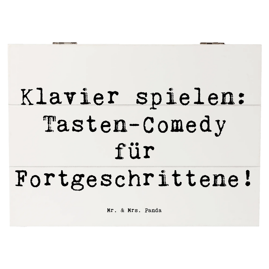 Wooden chest Saying Klavier spielen: Tasten-Comedy für Fortgeschrittene! Geschenkbox, XXL, Schatzkiste, Erinnerungskiste, Erinnerungsbox, Kiste, Aufbewahrungsbox, Schatulle, Holzkiste, Dekokiste, Truhe, Geschenkdose, Instrumente, Geschenke Musiker, Musikliebhaber