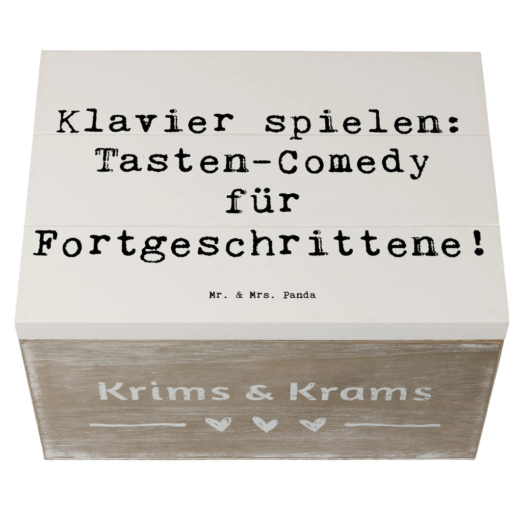 Wooden chest Saying Klavier spielen: Tasten-Comedy für Fortgeschrittene! Geschenkbox, XXL, Schatzkiste, Erinnerungskiste, Erinnerungsbox, Kiste, Aufbewahrungsbox, Schatulle, Holzkiste, Dekokiste, Truhe, Geschenkdose, Instrumente, Geschenke Musiker, Musikliebhaber