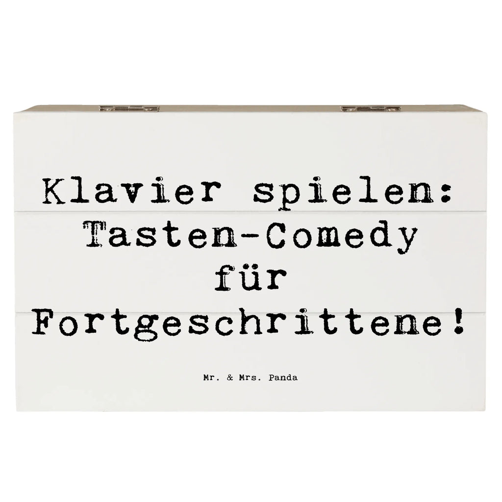 Wooden chest Saying Klavier spielen: Tasten-Comedy für Fortgeschrittene! Geschenkbox, XXL, Schatzkiste, Erinnerungskiste, Erinnerungsbox, Kiste, Aufbewahrungsbox, Schatulle, Holzkiste, Dekokiste, Truhe, Geschenkdose, Instrumente, Geschenke Musiker, Musikliebhaber