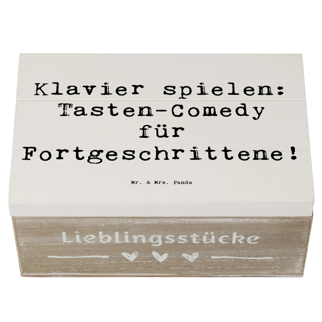 Wooden chest Saying Klavier spielen: Tasten-Comedy für Fortgeschrittene! Geschenkbox, XXL, Schatzkiste, Erinnerungskiste, Erinnerungsbox, Kiste, Aufbewahrungsbox, Schatulle, Holzkiste, Dekokiste, Truhe, Geschenkdose, Instrumente, Geschenke Musiker, Musikliebhaber