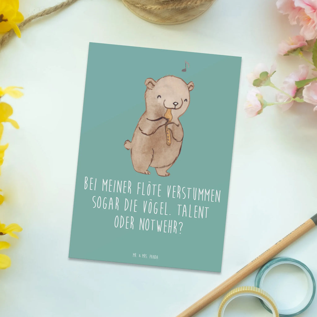 Postcard Bei meiner Flöte verstummen sogar die Vögel. Talent oder Notwehr? Karte, Grußkarte, Einladungskarten Geburtstag, Einladung, Ansichtskarten, Geschenkkarte, Postkarte, Einladung Geburtstag, Geburtstagskarte, Einladungskarte, Ansichtskarte, Dankeskarte, Instrumente, Geschenke Musiker, Musikliebhaber