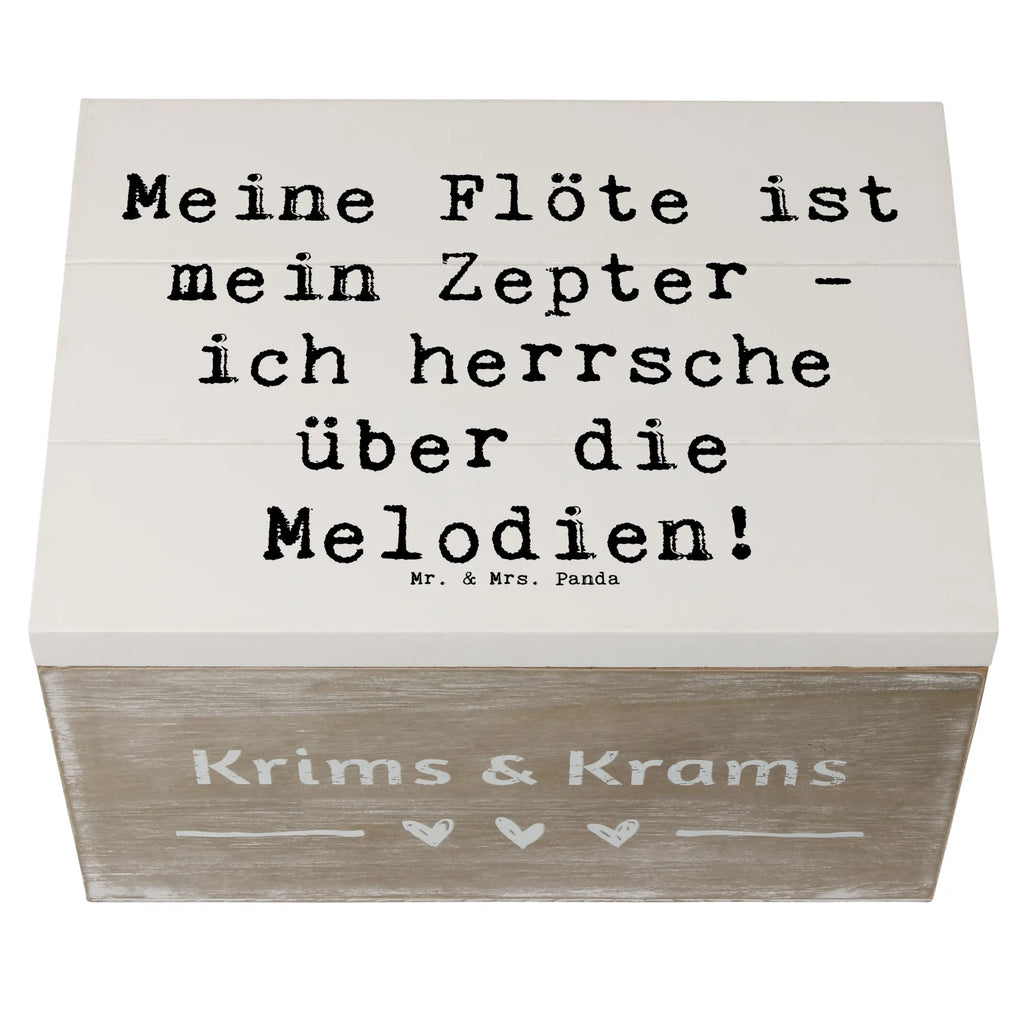 Wooden chest Saying Meine Flöte ist mein Zepter - ich herrsche über die Melodien! Kiste, Schatulle, Geschenkbox, Holzkiste, XXL, Schatzkiste, Geschenkdose, Truhe, Erinnerungskiste, Erinnerungsbox, Aufbewahrungsbox, Dekokiste, Instrumente, Geschenke Musiker, Musikliebhaber