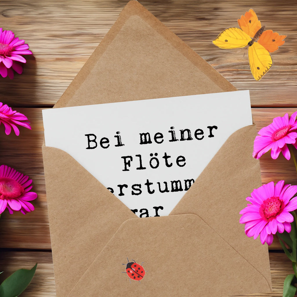 Deluxe Karte Spruch Besondere Flöte Klappkarte, Karte, Hochwertige Klappkarte, Hochwertige Grußkarte, Geburtstagskarte, Grußkarte, Hochzeitskarte, Glückwunschkarte, Einladungskarte, Instrumente, Geschenke Musiker, Musikliebhaber