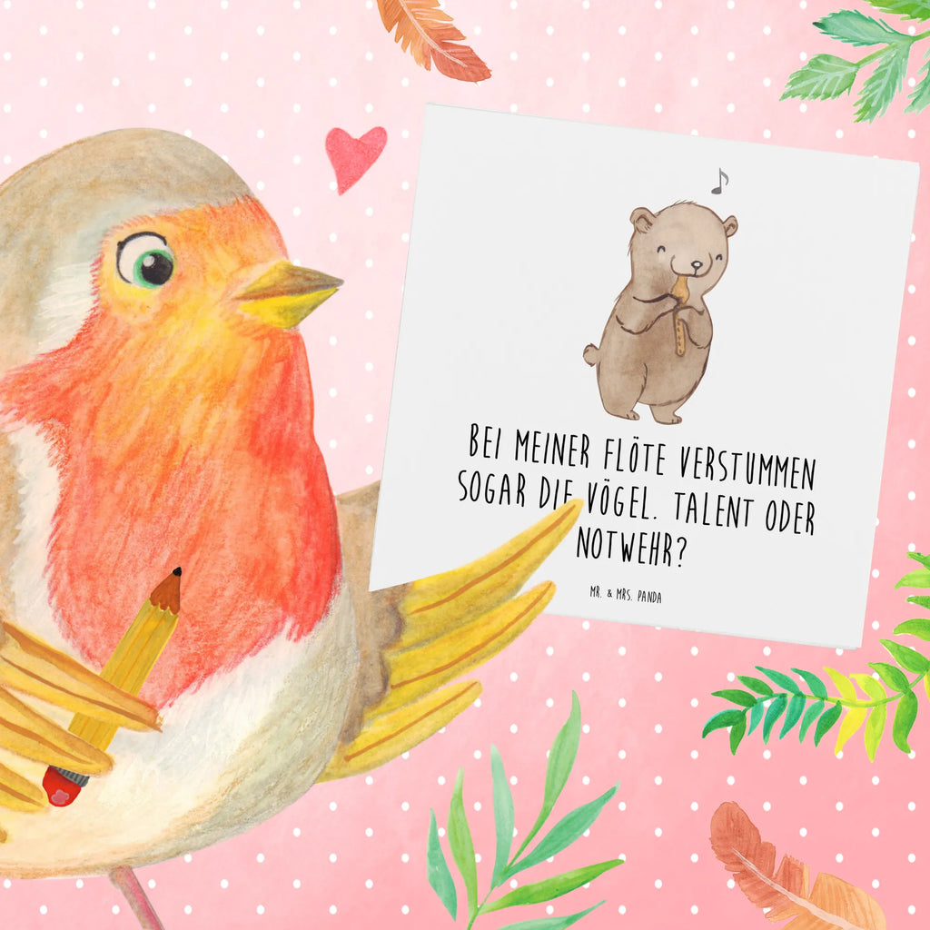 Deluxe Card Bei meiner Flöte verstummen sogar die Vögel. Talent oder Notwehr? Glückwunschkarte, Hochzeitskarte, Grußkarte, Geburtstagskarte, Einladungskarte, Klappkarte, Hochwertige Grußkarte, Karte, Hochwertige Klappkarte, Instrumente, Geschenke Musiker, Musikliebhaber