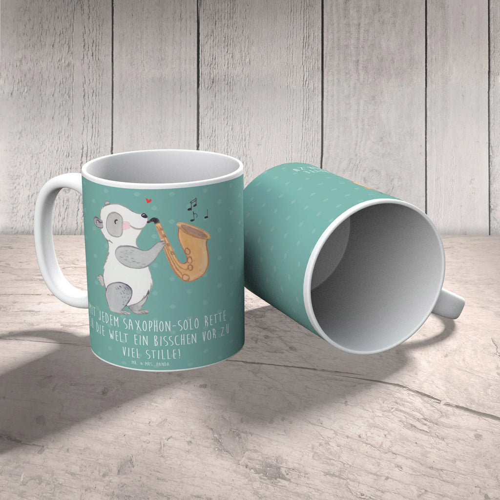 Mug Mit jedem Saxophon-Solo rette ich die Welt ein bisschen vor zu viel Stille! Tasse mit Zitaten, Keramiktasse, Teetasse, Tasse mit Motiven, Bürotasse, Tasse, Porzellantasse, Kaffeetasse, Geschenktasse, Instrumente, Geschenke Musiker, Musikliebhaber