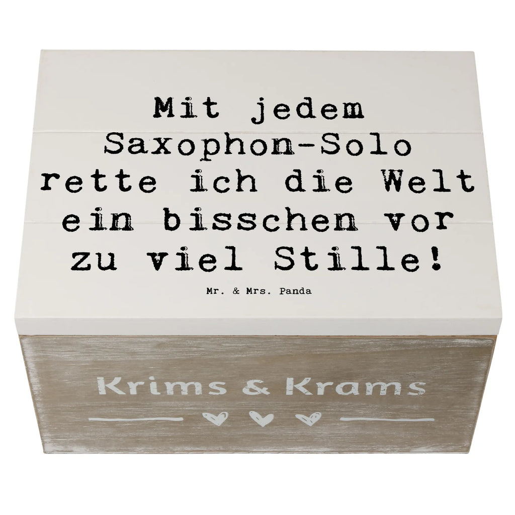 Holzkiste Spruch Saxophon Magie Aufbewahrungsbox, XXL, Dekokiste, Erinnerungsbox, Schatulle, Erinnerungskiste, Holzkiste, Geschenkbox, Kiste, Geschenkdose, Schatzkiste, Truhe, Instrumente, Geschenke Musiker, Musikliebhaber