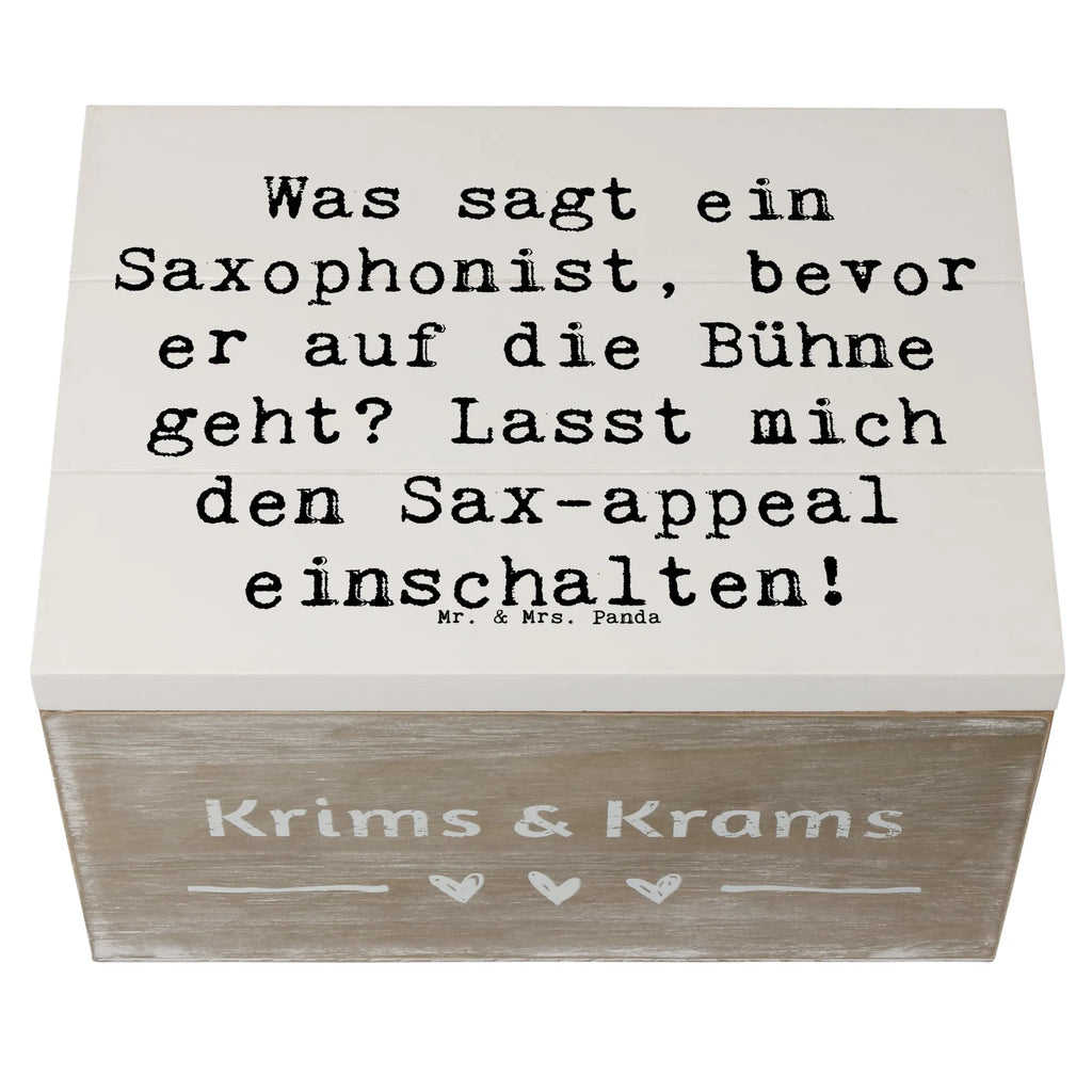 Holzkiste Spruch Magischer Saxophon-Charme XXL, Aufbewahrungsbox, Erinnerungsbox, Schatzkiste, Geschenkbox, Erinnerungskiste, Truhe, Dekokiste, Holzkiste, Kiste, Geschenkdose, Schatulle, Instrumente, Geschenke Musiker, Musikliebhaber