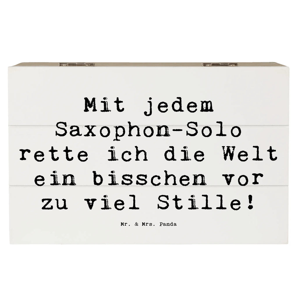 Holzkiste Spruch Saxophon Magie Aufbewahrungsbox, XXL, Dekokiste, Erinnerungsbox, Schatulle, Erinnerungskiste, Holzkiste, Geschenkbox, Kiste, Geschenkdose, Schatzkiste, Truhe, Instrumente, Geschenke Musiker, Musikliebhaber