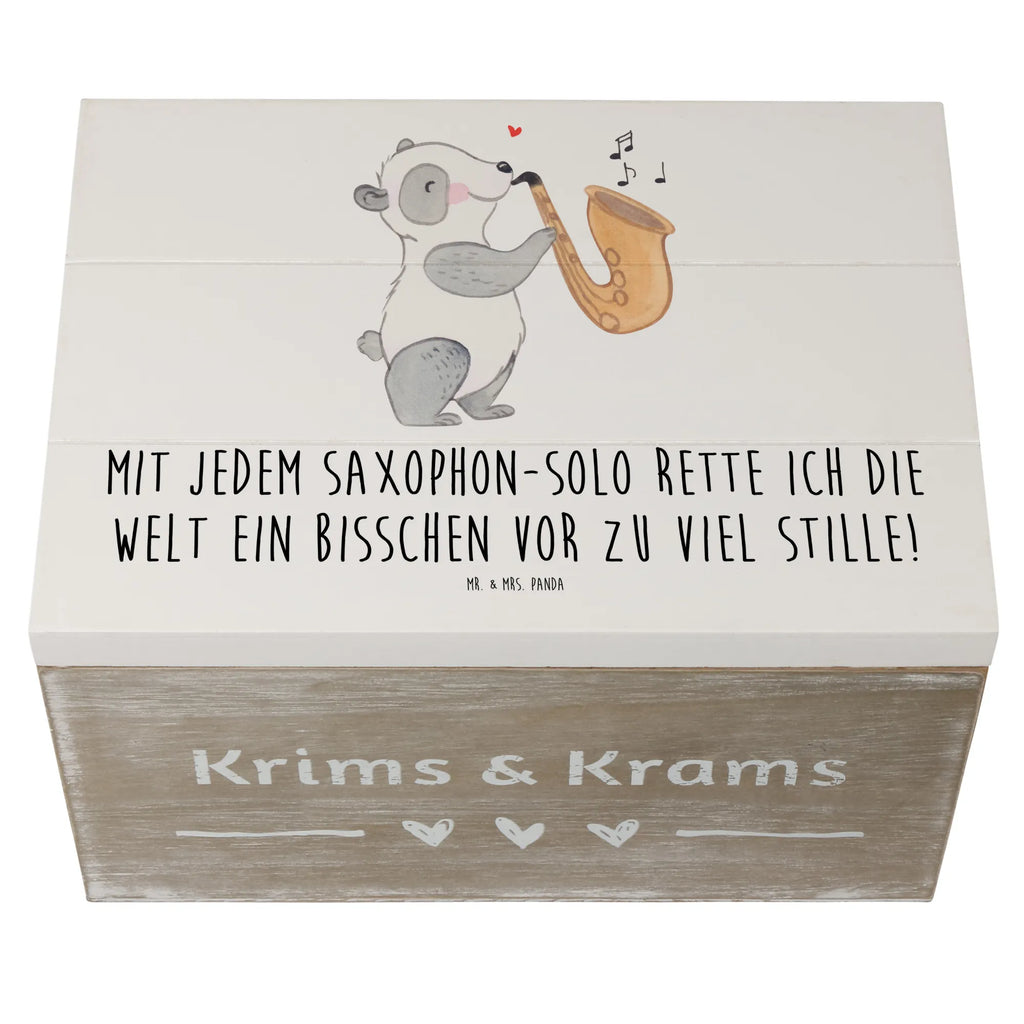 Wooden chest Mit jedem Saxophon-Solo rette ich die Welt ein bisschen vor zu viel Stille! Kiste, Aufbewahrungsbox, XXL, Truhe, Schatzkiste, Geschenkdose, Holzkiste, Geschenkbox, Schatulle, Erinnerungsbox, Erinnerungskiste, Dekokiste, Instrumente, Geschenke Musiker, Musikliebhaber