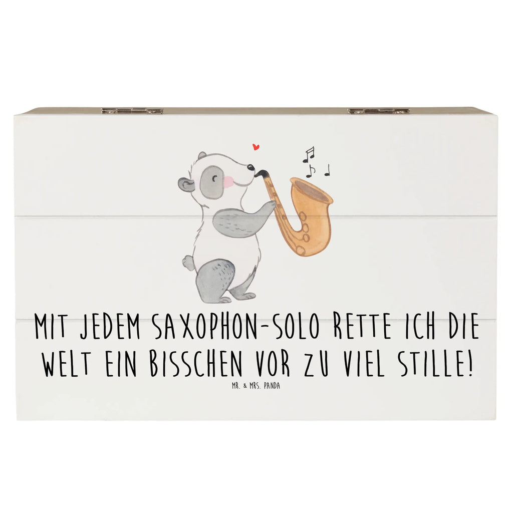 Wooden chest Mit jedem Saxophon-Solo rette ich die Welt ein bisschen vor zu viel Stille! Kiste, Aufbewahrungsbox, XXL, Truhe, Schatzkiste, Geschenkdose, Holzkiste, Geschenkbox, Schatulle, Erinnerungsbox, Erinnerungskiste, Dekokiste, Instrumente, Geschenke Musiker, Musikliebhaber