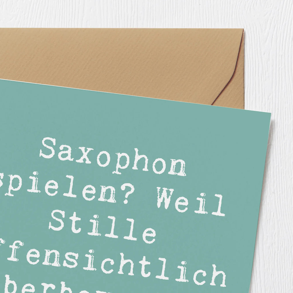 Deluxe Karte Spruch Saxophon Leidenschaft Hochwertige Klappkarte, Klappkarte, Geburtstagskarte, Einladungskarte, Hochwertige Grußkarte, Karte, Glückwunschkarte, Grußkarte, Hochzeitskarte, Instrumente, Geschenke Musiker, Musikliebhaber
