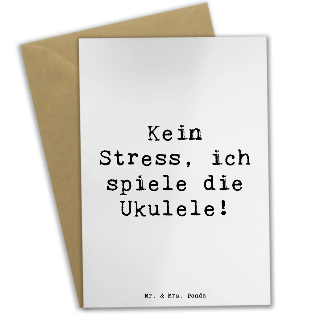 Greetings card Saying Kein Stress, ich spiele die Ukulele! Grußkarte, Karte, Geburtstagskarte, Glückwunschkarte, Hochzeitskarte, Ansichtskarten, Einladungskarte, Klappkarte, Instrumente, Geschenke Musiker, Musikliebhaber