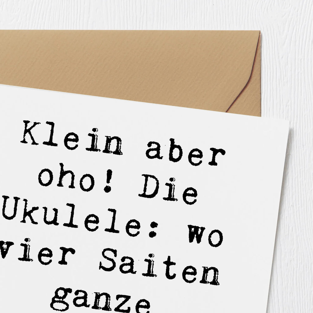 Deluxe Karte Spruch Ukulele Magie Geburtstagskarte, Karte, Glückwunschkarte, Grußkarte, Hochwertige Grußkarte, Hochzeitskarte, Hochwertige Klappkarte, Klappkarte, Einladungskarte, Instrumente, Geschenke Musiker, Musikliebhaber