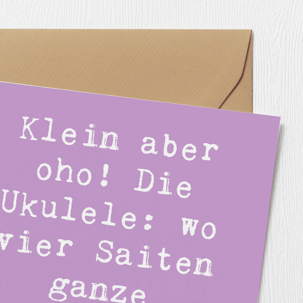 Deluxe Karte Spruch Ukulele Magie Geburtstagskarte, Karte, Glückwunschkarte, Grußkarte, Hochwertige Grußkarte, Hochzeitskarte, Hochwertige Klappkarte, Klappkarte, Einladungskarte, Instrumente, Geschenke Musiker, Musikliebhaber