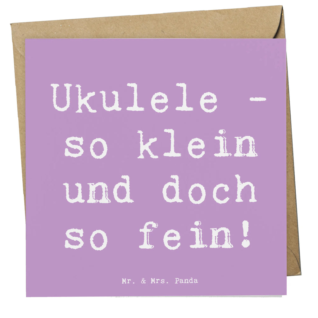 Deluxe Card Saying Ukulele - so klein und doch so fein! Glückwunschkarte, Geburtstagskarte, Hochwertige Klappkarte, Einladungskarte, Grußkarte, Klappkarte, Hochzeitskarte, Karte, Hochwertige Grußkarte, Instrumente, Geschenke Musiker, Musikliebhaber