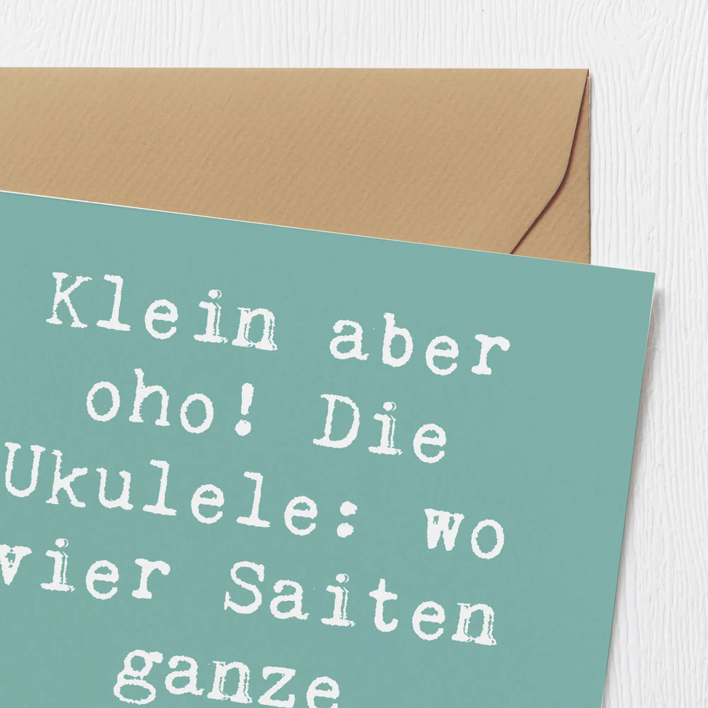 Deluxe Karte Spruch Ukulele Magie Geburtstagskarte, Karte, Glückwunschkarte, Grußkarte, Hochwertige Grußkarte, Hochzeitskarte, Hochwertige Klappkarte, Klappkarte, Einladungskarte, Instrumente, Geschenke Musiker, Musikliebhaber