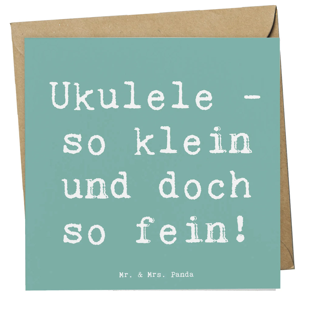 Deluxe Card Saying Ukulele - so klein und doch so fein! Glückwunschkarte, Geburtstagskarte, Hochwertige Klappkarte, Einladungskarte, Grußkarte, Klappkarte, Hochzeitskarte, Karte, Hochwertige Grußkarte, Instrumente, Geschenke Musiker, Musikliebhaber