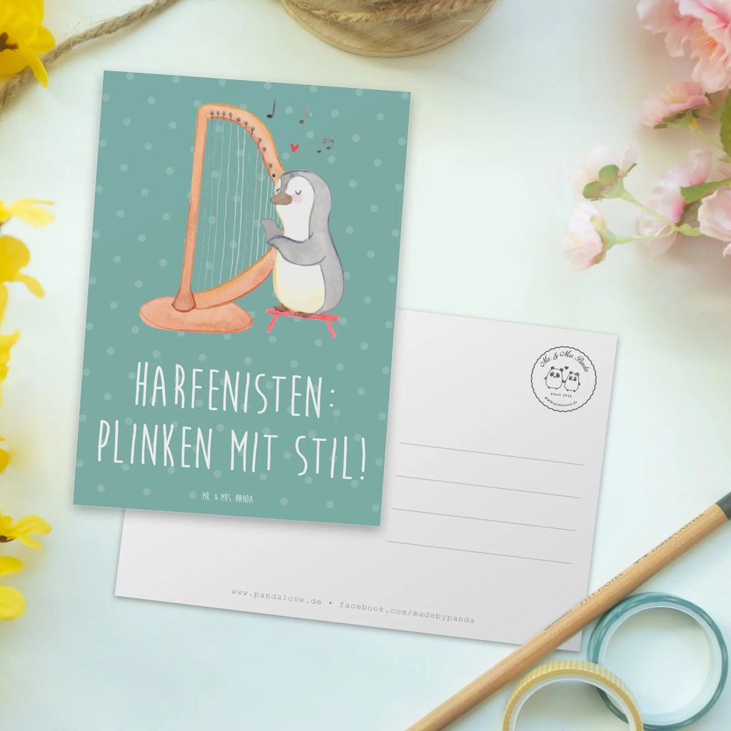 Postkarte Harfe mit Stil Dankeskarte, Geschenkkarte, Karte, Einladungskarte, Ansichtskarte, Einladung, Ansichtskarten, Grußkarte, Geburtstagskarte, Postkarte, Einladung Geburtstag, Einladungskarten Geburtstag, Instrumente, Geschenke Musiker, Musikliebhaber