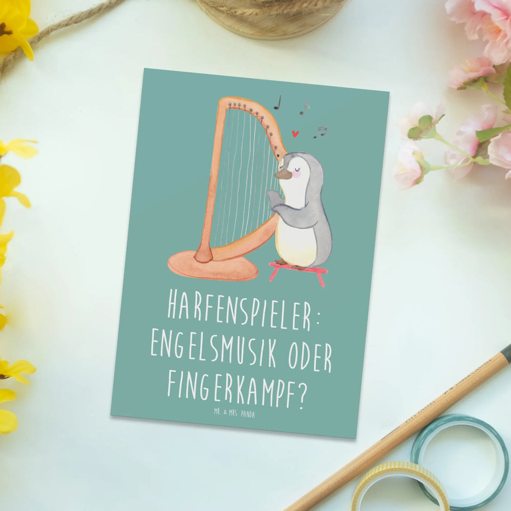 Postcard Harfenspieler: Engelsmusik oder Fingerkampf? Postkarte, Grußkarte, Ansichtskarten, Geburtstagskarte, Einladungskarte, Ansichtskarte, Einladungskarten Geburtstag, Karte, Geschenkkarte, Einladung Geburtstag, Dankeskarte, Einladung, Instrumente, Geschenke Musiker, Musikliebhaber