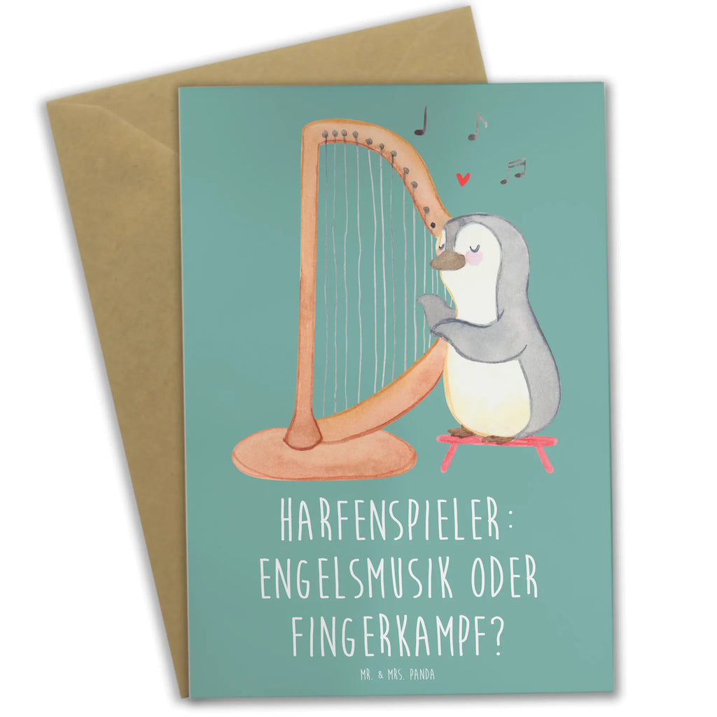 Greetings card Harfenspieler: Engelsmusik oder Fingerkampf? Ansichtskarten, Klappkarte, Glückwunschkarte, Karte, Einladungskarte, Grußkarte, Hochzeitskarte, Geburtstagskarte, Instrumente, Geschenke Musiker, Musikliebhaber