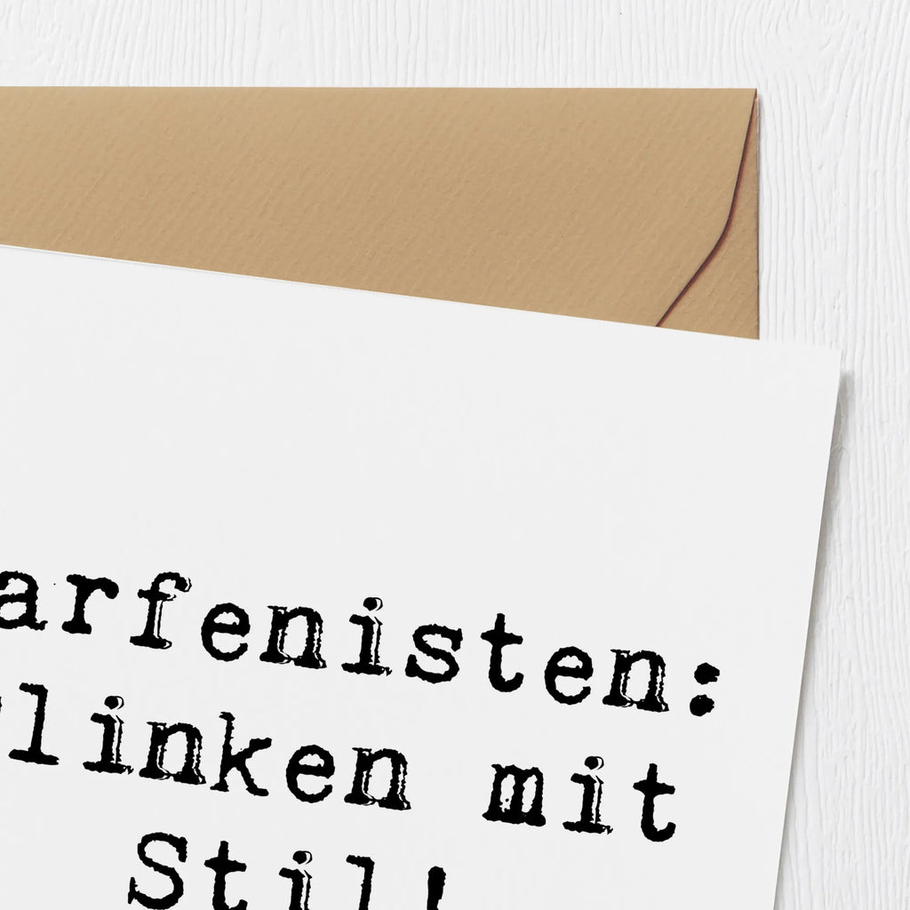 Deluxe Card Saying Harfenisten: Plinken mit Stil! Karte, Hochzeitskarte, Hochwertige Grußkarte, Klappkarte, Geburtstagskarte, Hochwertige Klappkarte, Einladungskarte, Grußkarte, Glückwunschkarte, Instrumente, Geschenke Musiker, Musikliebhaber