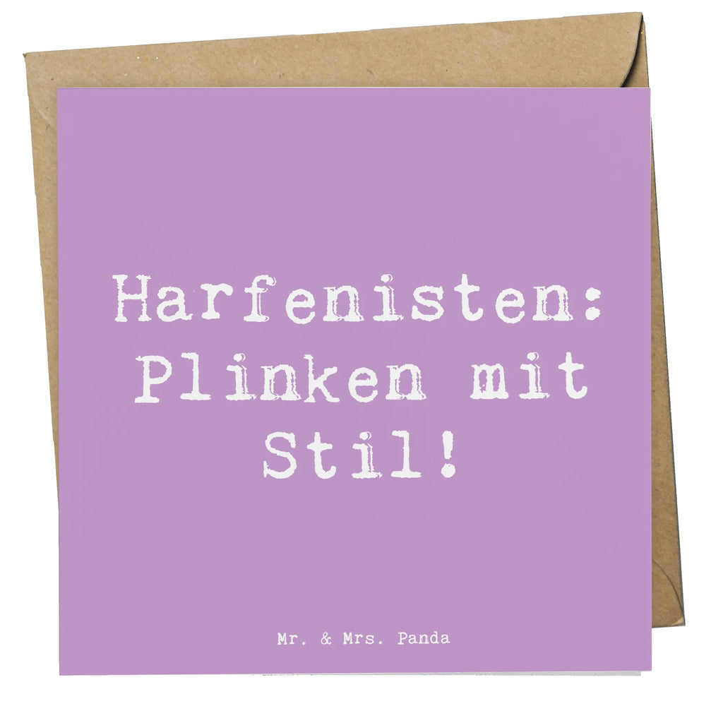 Deluxe Card Saying Harfenisten: Plinken mit Stil! Karte, Hochzeitskarte, Hochwertige Grußkarte, Klappkarte, Geburtstagskarte, Hochwertige Klappkarte, Einladungskarte, Grußkarte, Glückwunschkarte, Instrumente, Geschenke Musiker, Musikliebhaber