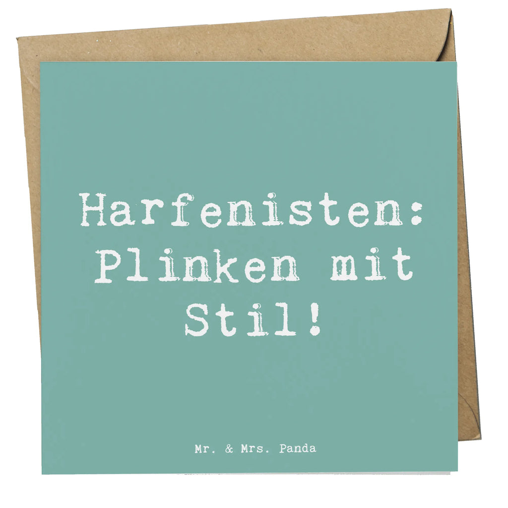 Deluxe Card Saying Harfenisten: Plinken mit Stil! Karte, Hochzeitskarte, Hochwertige Grußkarte, Klappkarte, Geburtstagskarte, Hochwertige Klappkarte, Einladungskarte, Grußkarte, Glückwunschkarte, Instrumente, Geschenke Musiker, Musikliebhaber
