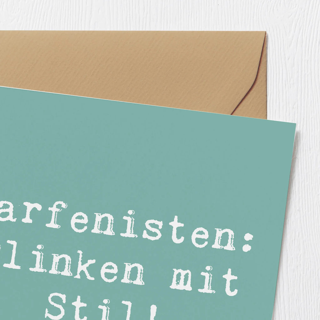 Deluxe Card Saying Harfenisten: Plinken mit Stil! Karte, Hochzeitskarte, Hochwertige Grußkarte, Klappkarte, Geburtstagskarte, Hochwertige Klappkarte, Einladungskarte, Grußkarte, Glückwunschkarte, Instrumente, Geschenke Musiker, Musikliebhaber