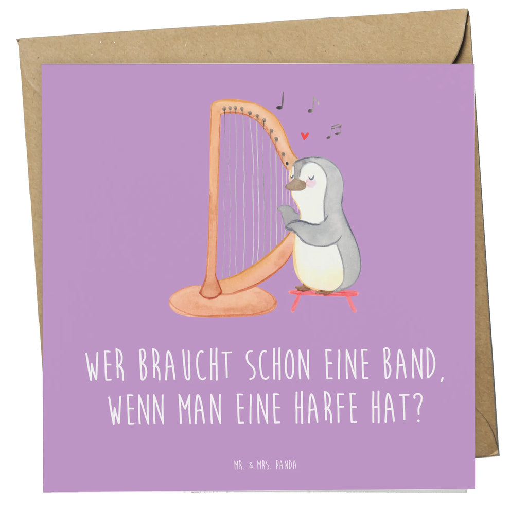 Deluxe Card Wer braucht schon eine Band, wenn man eine Harfe hat? Hochzeitskarte, Karte, Hochwertige Grußkarte, Hochwertige Klappkarte, Grußkarte, Glückwunschkarte, Geburtstagskarte, Einladungskarte, Klappkarte, Instrumente, Geschenke Musiker, Musikliebhaber