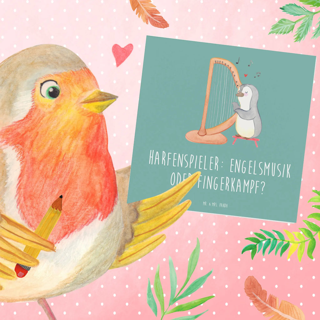 Deluxe Card Harfenspieler: Engelsmusik oder Fingerkampf? Einladungskarte, Geburtstagskarte, Hochzeitskarte, Hochwertige Klappkarte, Klappkarte, Grußkarte, Glückwunschkarte, Hochwertige Grußkarte, Karte, Instrumente, Geschenke Musiker, Musikliebhaber