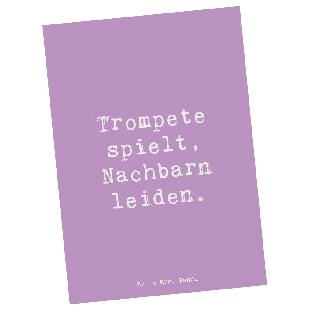 Postkarte Trompete spielt, Nachbarn leiden. Postkarte, Karte, Geschenkkarte, Grußkarte, Einladung, Ansichtskarte, Geburtstagskarte, Einladungskarte, Dankeskarte, Ansichtskarten, Einladung Geburtstag, Einladungskarten Geburtstag, Instrumente, Geschenke Musiker, Musikliebhaber