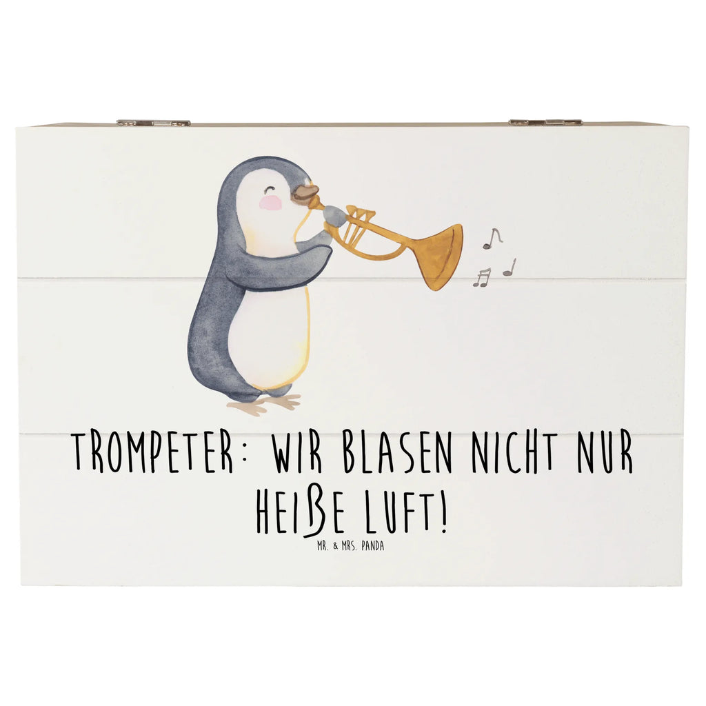 Wooden chest Trompeter: Wir blasen nicht nur heiße Luft! Schatulle, Truhe, Holzkiste, Aufbewahrungsbox, Schatzkiste, Erinnerungsbox, Dekokiste, Kiste, XXL, Geschenkbox, Geschenkdose, Erinnerungskiste, Instrumente, Geschenke Musiker, Musikliebhaber