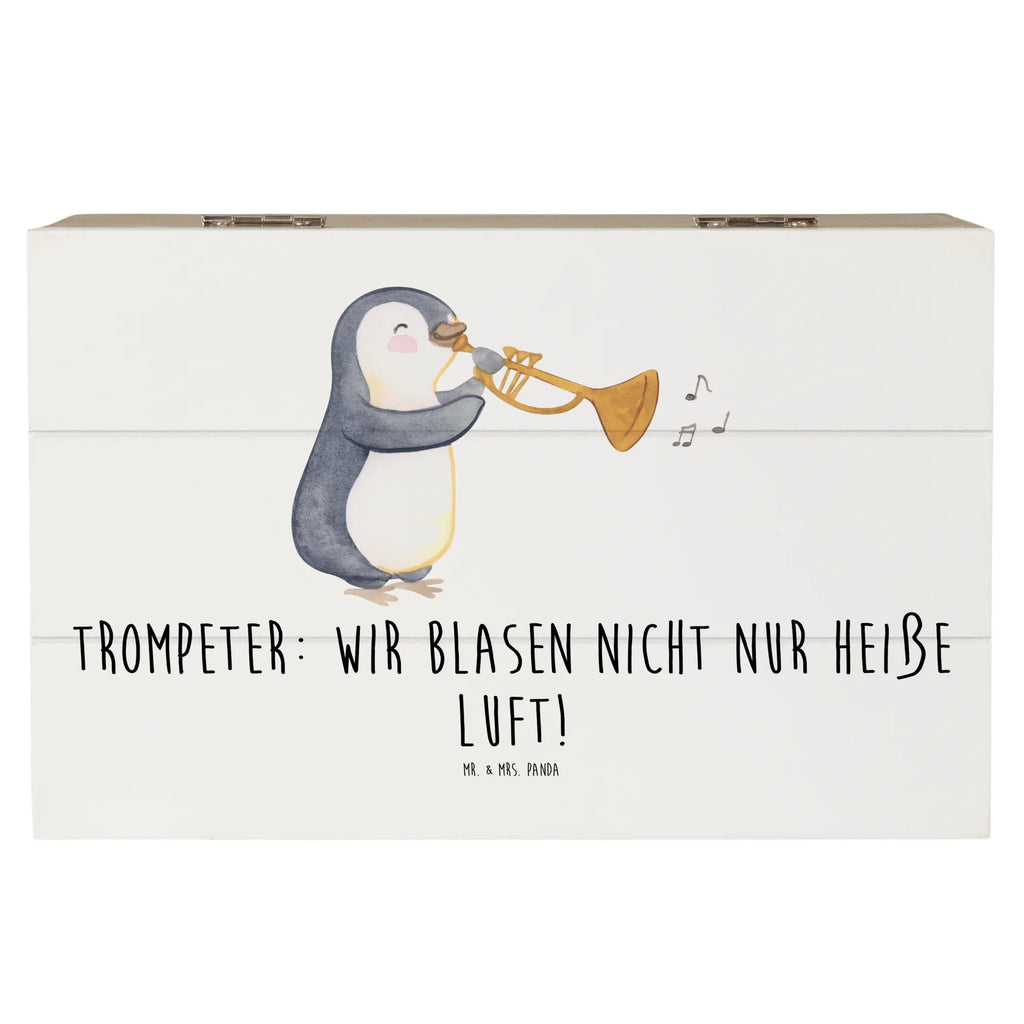 Wooden chest Trompeter: Wir blasen nicht nur heiße Luft! Schatulle, Truhe, Holzkiste, Aufbewahrungsbox, Schatzkiste, Erinnerungsbox, Dekokiste, Kiste, XXL, Geschenkbox, Geschenkdose, Erinnerungskiste, Instrumente, Geschenke Musiker, Musikliebhaber