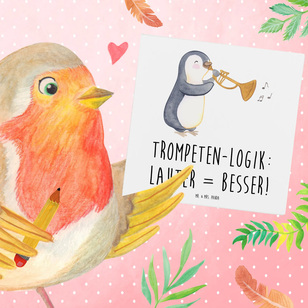 Deluxe Card Trompeten-Logik: Lauter = Besser! Einladungskarte, Glückwunschkarte, Geburtstagskarte, Klappkarte, Hochzeitskarte, Hochwertige Klappkarte, Karte, Hochwertige Grußkarte, Grußkarte, Instrumente, Geschenke Musiker, Musikliebhaber