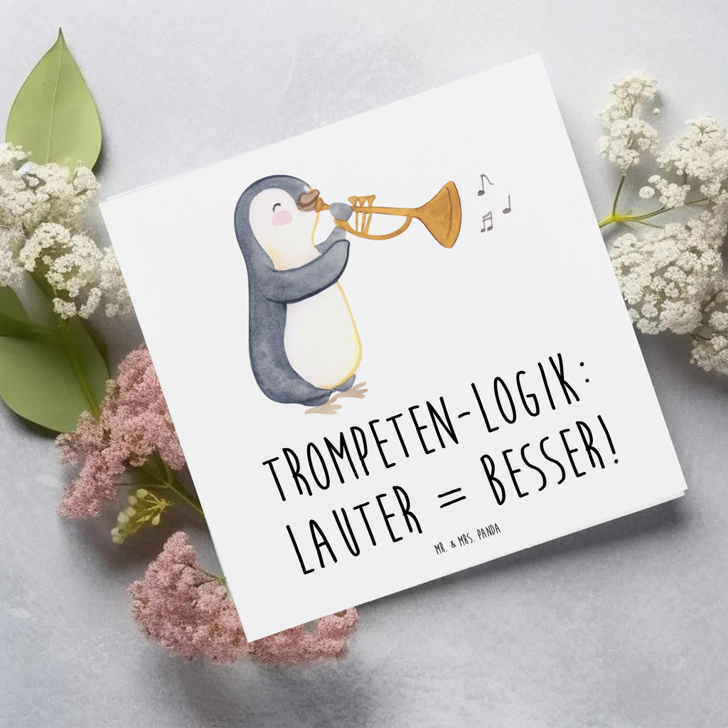 Deluxe Card Trompeten-Logik: Lauter = Besser! Einladungskarte, Glückwunschkarte, Geburtstagskarte, Klappkarte, Hochzeitskarte, Hochwertige Klappkarte, Karte, Hochwertige Grußkarte, Grußkarte, Instrumente, Geschenke Musiker, Musikliebhaber