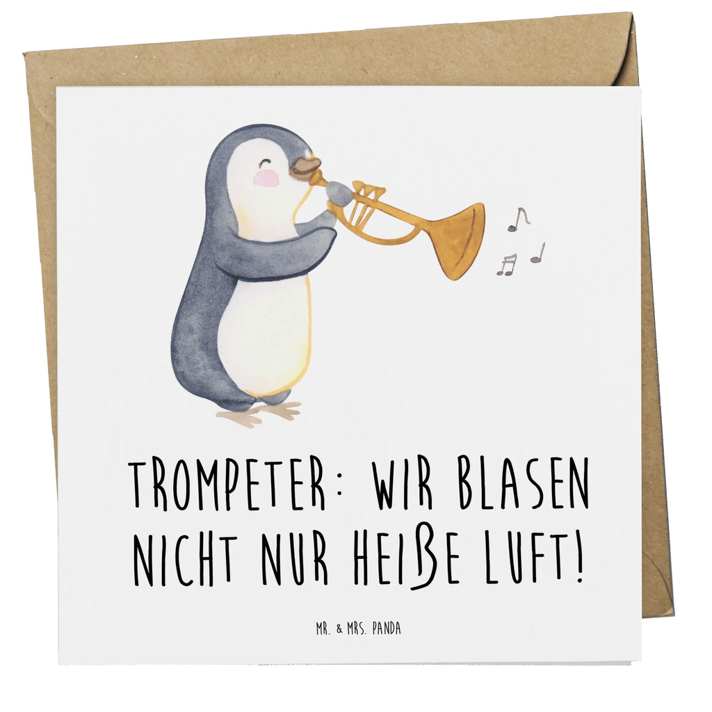 Deluxe Card Trompeter: Wir blasen nicht nur heiße Luft! Hochwertige Klappkarte, Einladungskarte, Karte, Grußkarte, Hochwertige Grußkarte, Geburtstagskarte, Glückwunschkarte, Klappkarte, Hochzeitskarte, Instrumente, Geschenke Musiker, Musikliebhaber