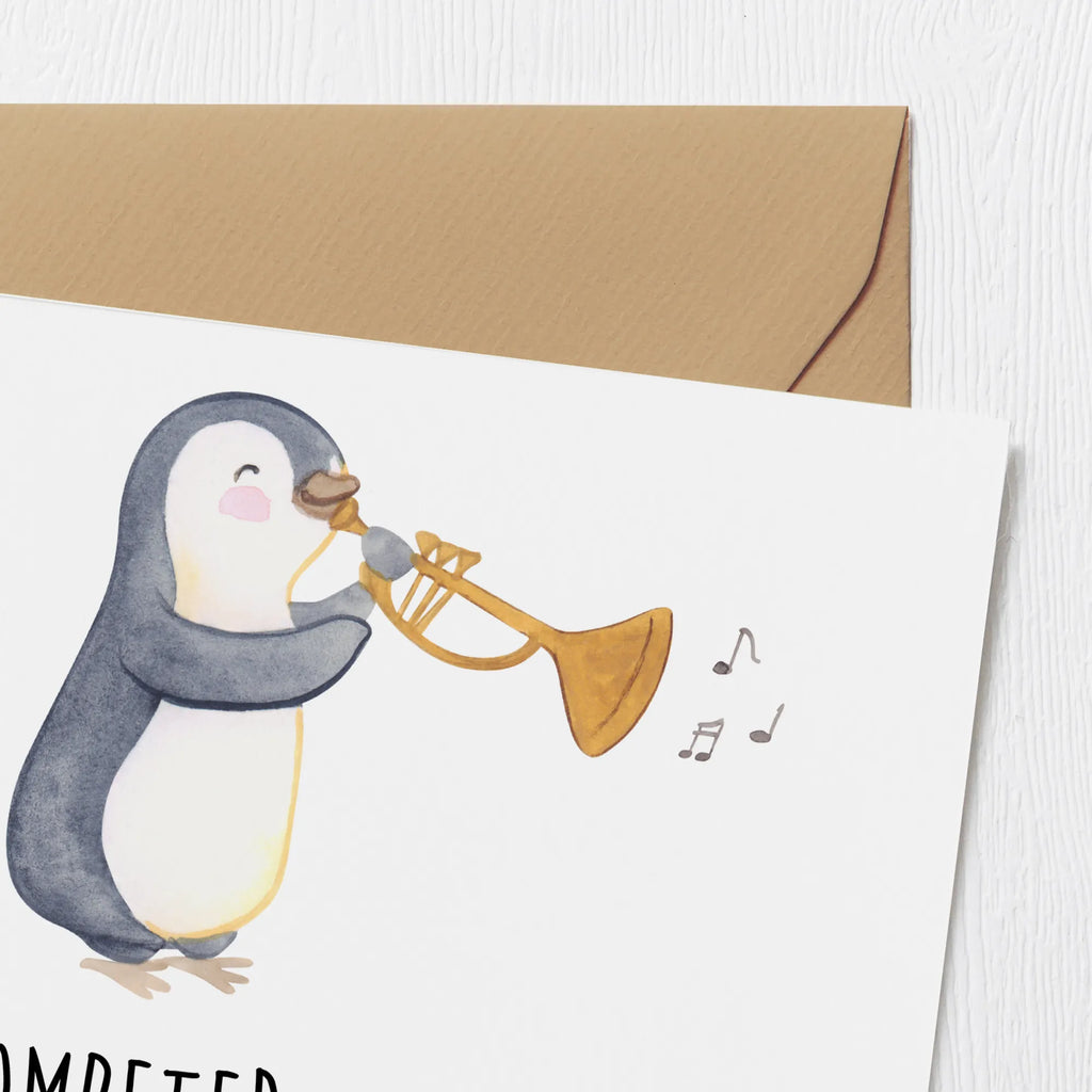 Deluxe Card Trompeter: Wir blasen nicht nur heiße Luft! Hochwertige Klappkarte, Einladungskarte, Karte, Grußkarte, Hochwertige Grußkarte, Geburtstagskarte, Glückwunschkarte, Klappkarte, Hochzeitskarte, Instrumente, Geschenke Musiker, Musikliebhaber