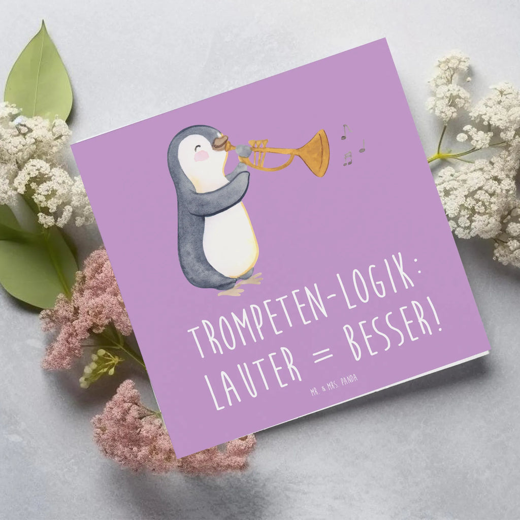 Deluxe Card Trompeten-Logik: Lauter = Besser! Einladungskarte, Glückwunschkarte, Geburtstagskarte, Klappkarte, Hochzeitskarte, Hochwertige Klappkarte, Karte, Hochwertige Grußkarte, Grußkarte, Instrumente, Geschenke Musiker, Musikliebhaber