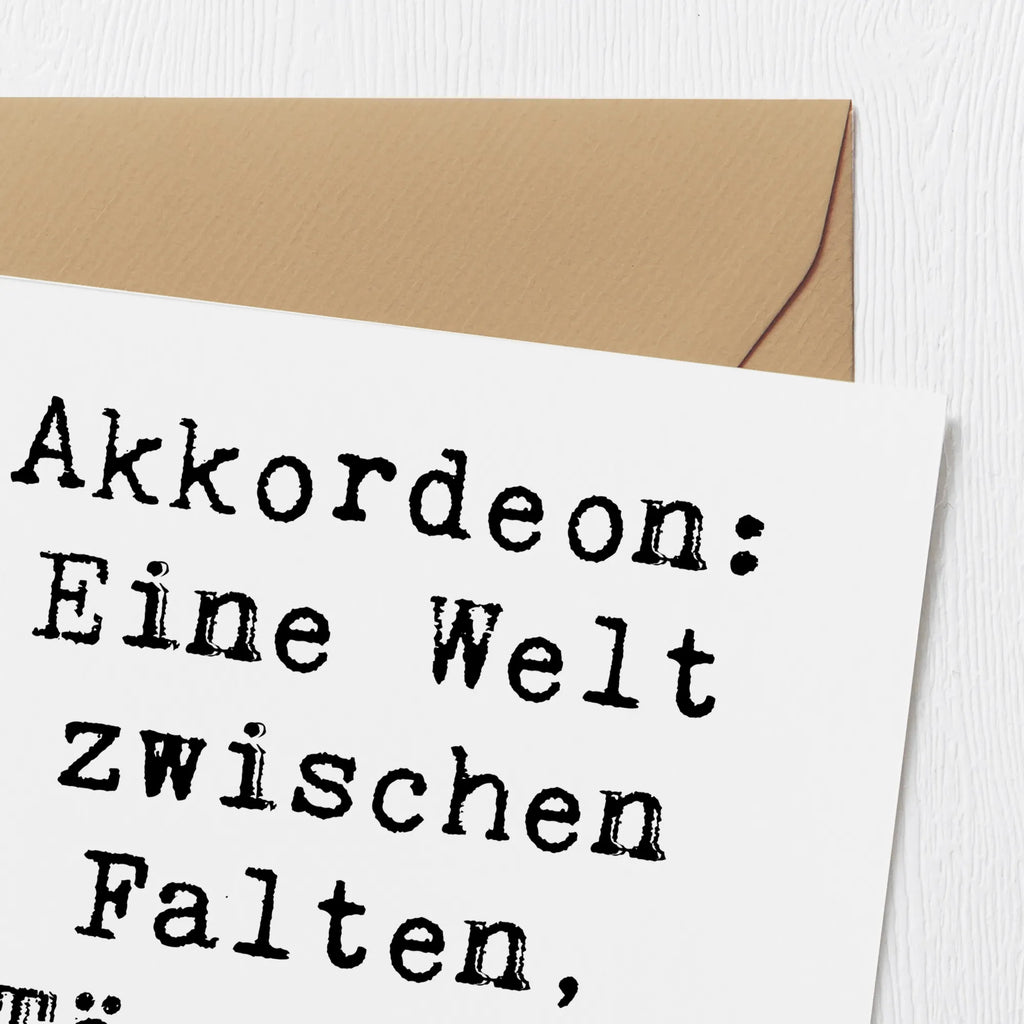 Deluxe Karte Spruch Akkordeon: Eine Welt zwischen Falten, Tönen und Geschichten. Geburtstagskarte, Hochzeitskarte, Hochwertige Klappkarte, Einladungskarte, Karte, Hochwertige Grußkarte, Grußkarte, Glückwunschkarte, Klappkarte, Instrumente, Geschenke Musiker, Musikliebhaber