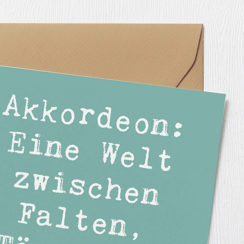 Deluxe Karte Spruch Akkordeon: Eine Welt zwischen Falten, Tönen und Geschichten. Geburtstagskarte, Hochzeitskarte, Hochwertige Klappkarte, Einladungskarte, Karte, Hochwertige Grußkarte, Grußkarte, Glückwunschkarte, Klappkarte, Instrumente, Geschenke Musiker, Musikliebhaber